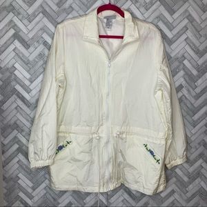 Vintage off white windbreaker with floral detail